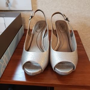 Peep toe dress shoes